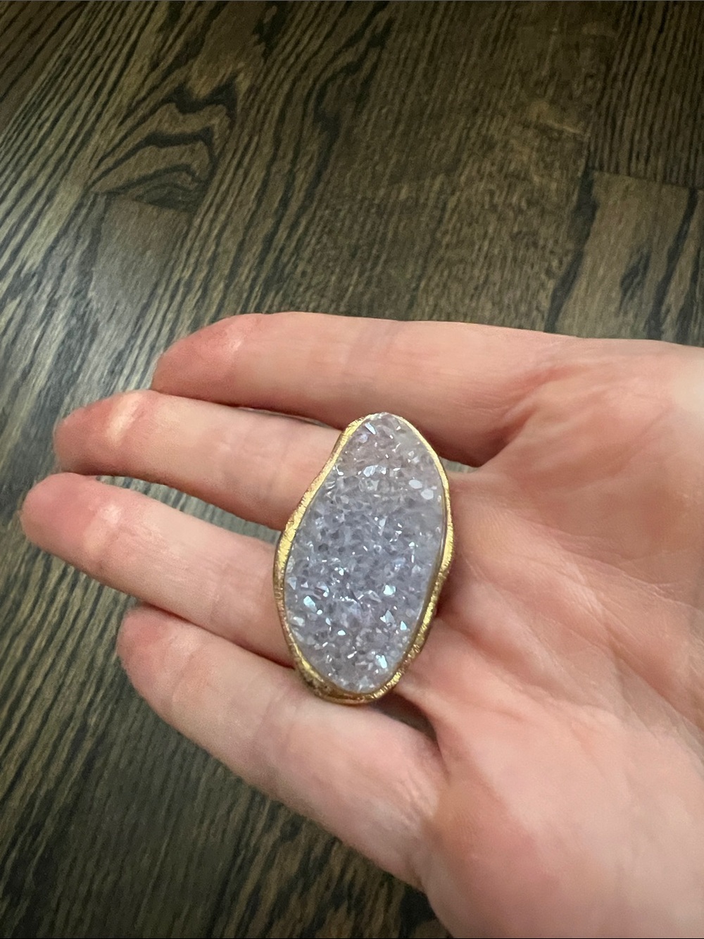 Lavender purple crystal ring